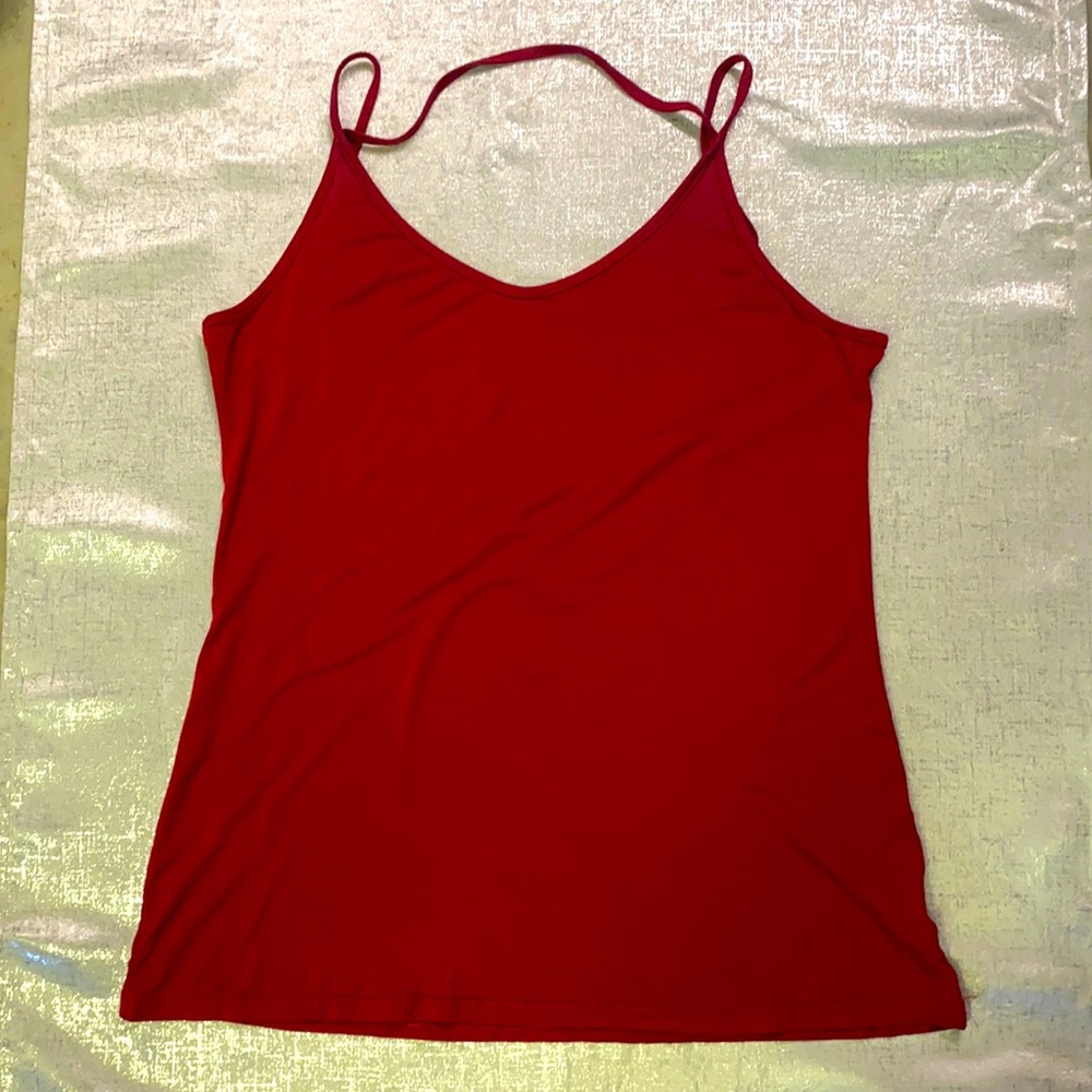 Low Back Silky Crimson Red Tank Top